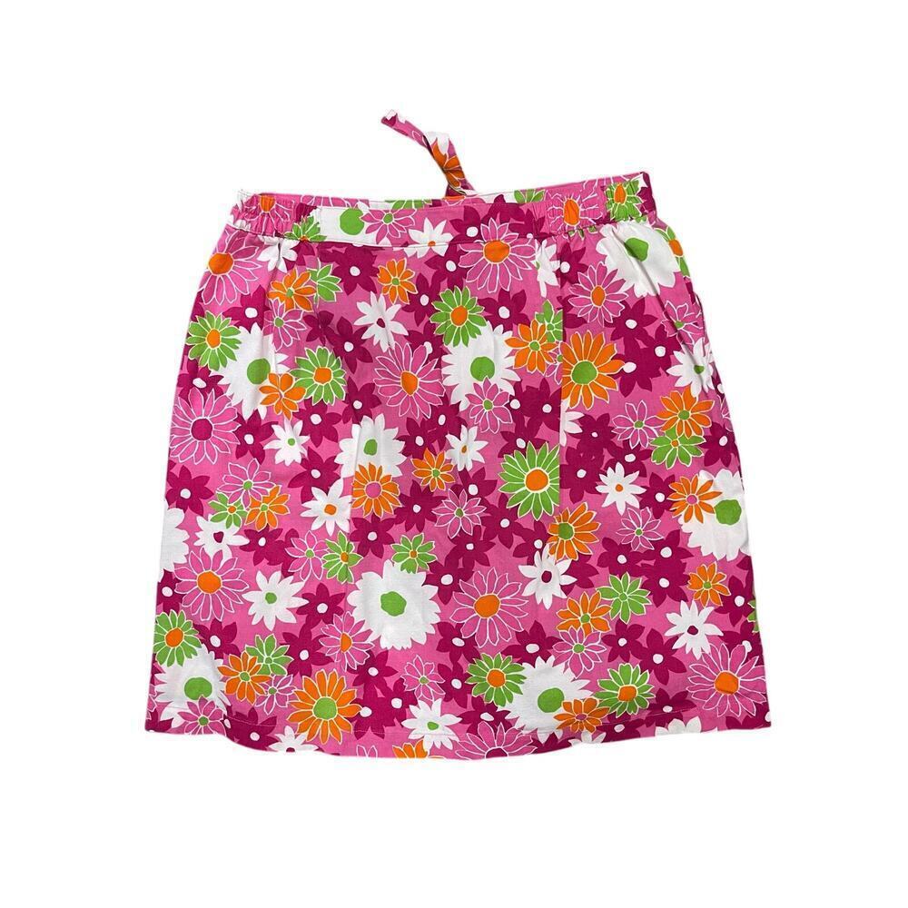 Vintage Sag Harbor Sport Pink Floral Golf Tennis Button Down Front Skort Size 8P - Picture 5 of 8